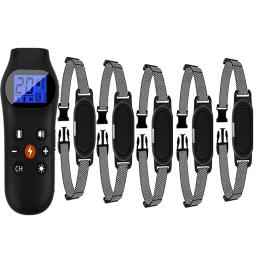 Para 5 cães recarregável à prova dmulti água multi-função 800m controle remoto choque elétrico parar de latir colar - Image 6