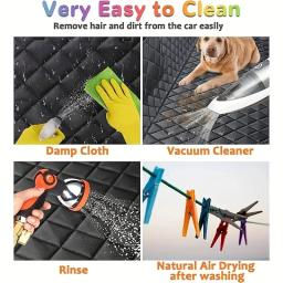 Universal Pet Seat Cover para o assento traseiro do carro, 100% Waterproof Dog Hammock, Visual Mesh Window e Side Zipper - Image 3