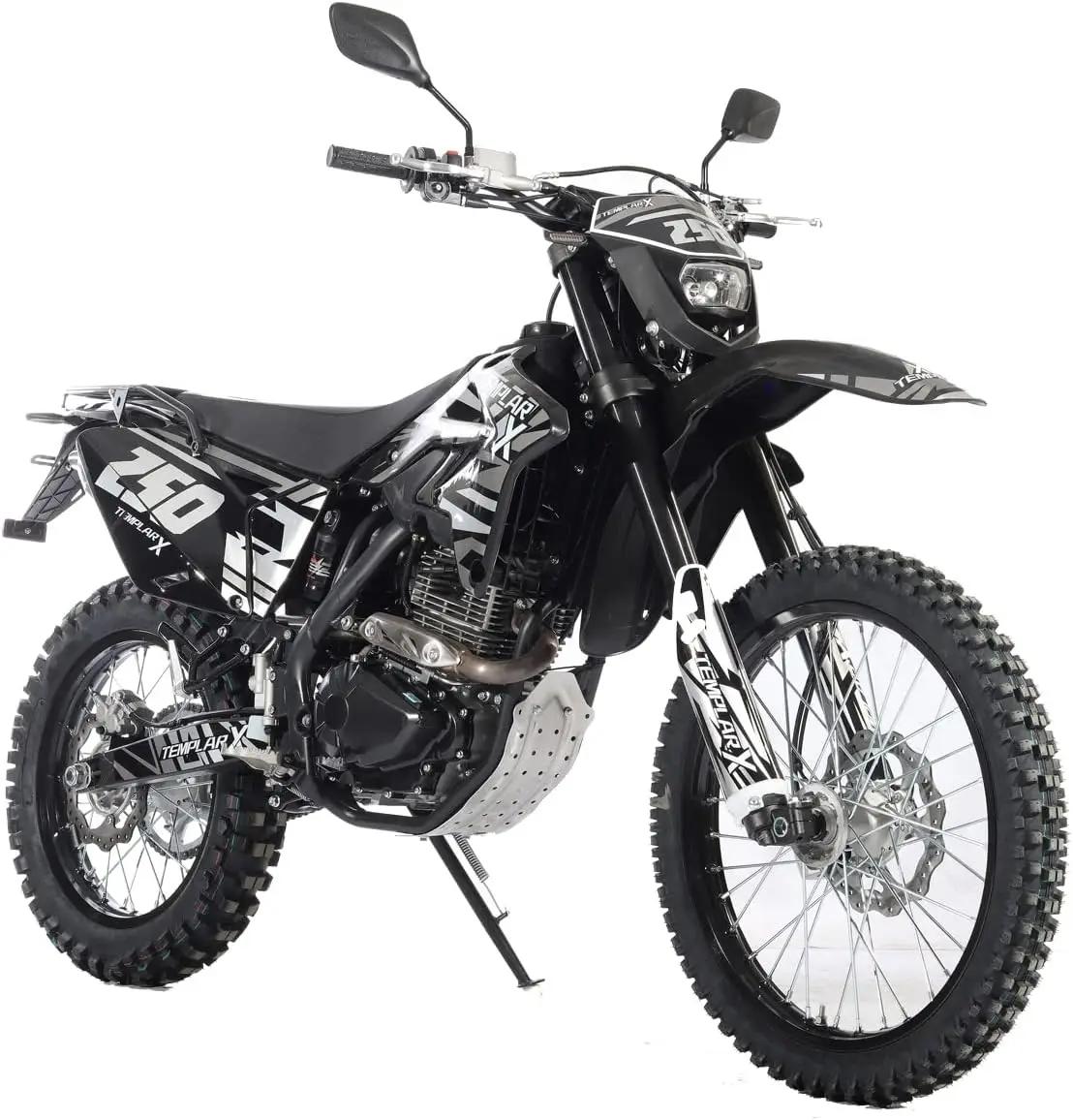 X-Pro Templários Dirt Bike com motor Zongshen Pit para adultos, Pitbike Gás, X 250cc, 6 velocidades, grande 21 18 rodas (preto) - Image 1