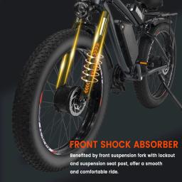 GUNAI-Bicicletas elétricas de motor duplo para adultos, Ebike com pneu gordo, 26in, 21 velocidades, 48V, bateria 23AH, 21 velocidades, estoque da UE, 2000W - Image 2