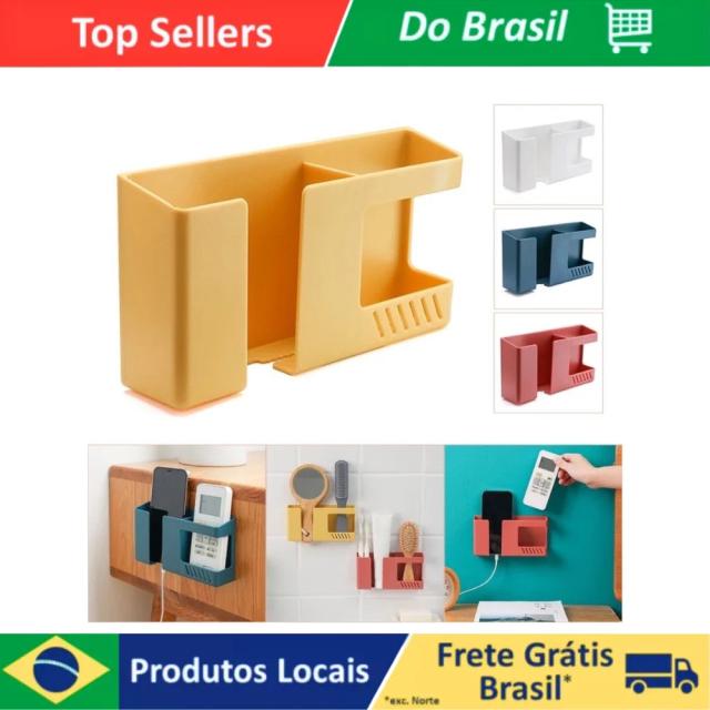 Suporte Multifuncional de Parede 2 em 1 para Controle e Celular sem Furacões