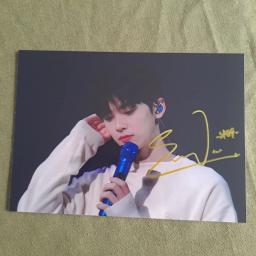 Foto autografada cha eunwoo 5*7 tamanhos 012021 assinado à mão - Image 2