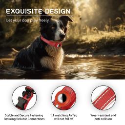 Coleira Refletiva com AirTag, Coleira Acolchoada com Apple AirTag para Cães, Coleira para Cachorro com Estojo para AirTag, Acessório para AirTag para Cachorros - Image 4