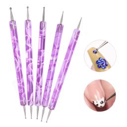 Cnhids arte acrílica ferramentas de pontilhamento de cristal profissional conjunto de pincéis de unhas diy padrão de unhas falsas linha pintura caneta escultura escovas - Image 2