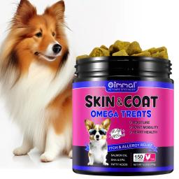 Petiscos Omega 3 para Pele e Pelagem de Cães Alívio da Coceira por Alergia Tratamento para Pontos Quentes Suplemento para a Saúde das Articulações Sabor Frango - Image 2