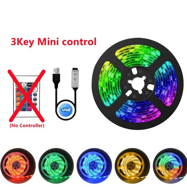 Faixa LED RGB para decoração de quarto, USB, controle Bluetooth, efeito perseguidor, lâmpada flexível, fita, RGB 5050, DC5V, WS2812b, 1-30m - Image 1