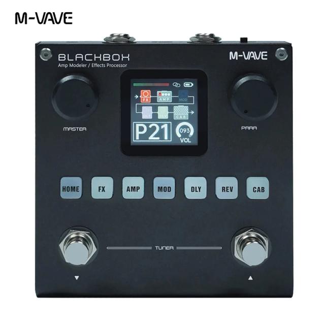 M-VAVE Blackbox: Amp Modeler Recarregável para Guitarra e Baixo com 80 Predefinições Editáveis e Multiefeitos