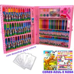 24/48/68/86/150 pçs Estojo Maleta Pintura Infantil Lápis Cores Giz Canetinhas e Diversos Tamanhos Desenhos Para Colorir - Image 2