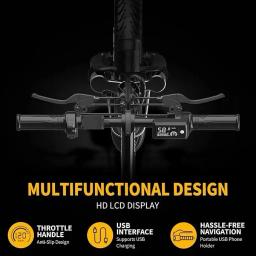 Motor elétrico da bicicleta com bateria removível, cidade Commuter, absorção multi-choque, cidade Commuter, 22MPH, velocidade máxima, 14 no pneu, 48V, 15Ah, 400W - Image 5