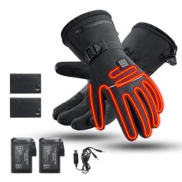 Luvas aquecidas elétricas da motocicleta inverno moto luvas aquecidas quente à prova dwaterproof água recarregável aquecimento luvas térmicas para snowmobile - Image 2