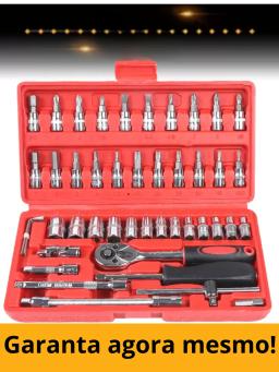 SKYTUR NOVIDADE Maleta Conjunto Caixa de Ferramentas 46 Peças Soquetes Chaves Hexagonais Encaixes - ENVIO IMEDIATO - Image 3