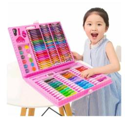 24/48/68/86/150 pçs Estojo Maleta Pintura Infantil Lápis Cores Giz Canetinhas e Diversos Tamanhos Desenhos Para Colorir - Image 1