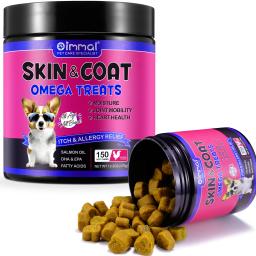 Petiscos Omega 3 para Pele e Pelagem de Cães Alívio da Coceira por Alergia Tratamento para Pontos Quentes Suplemento para a Saúde das Articulações Sabor Frango - Image 4