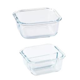 Pote Marmita De Vidro Tampa Hermética Antivazamento Quadrado e Retangular armazenamento de alimentos geladeira e micro-ondas - Image 4
