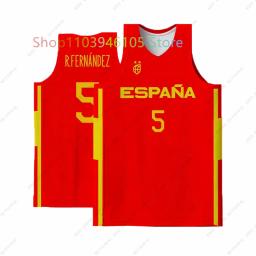 Camisas de basquete masculinas e femininas da Espanha, camisas de treinamento esportivo extragrandes, camisa sem mangas, tops de secagem rápida, fãs, crianças, novos - Image 3