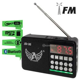 Rádio Retro FM Bluetooth Portátil Entrada Pendrive Recarregável JD30PR - Image 1
