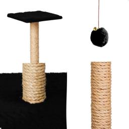 Arranhador para Gatos Pet Quadrado Poste Sisal com Brinquedo Pompom Pelúcia Guizo Coçar Coluna De Garra De Gato Pet GT6315 - Image 3