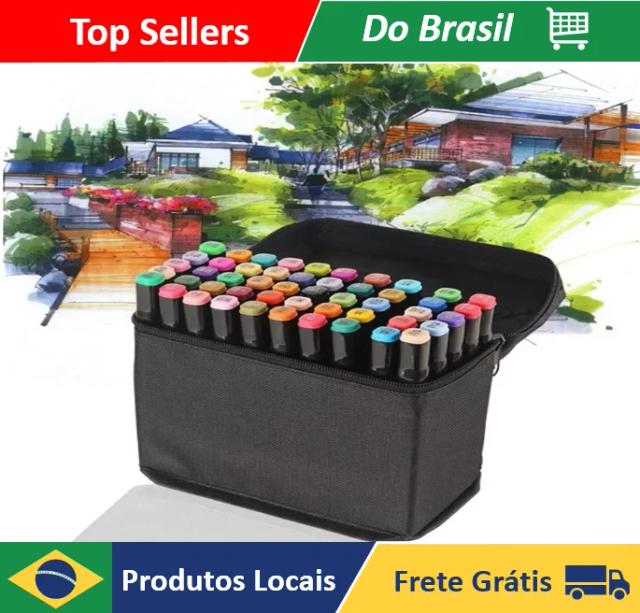 Canetas Marcadoras de Cabeça Dupla em 40 Cores para Arte e Estudo - Neverdie Store
