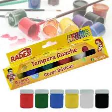 Tinta Guache 6 Cores 15ml Radex - Image 3