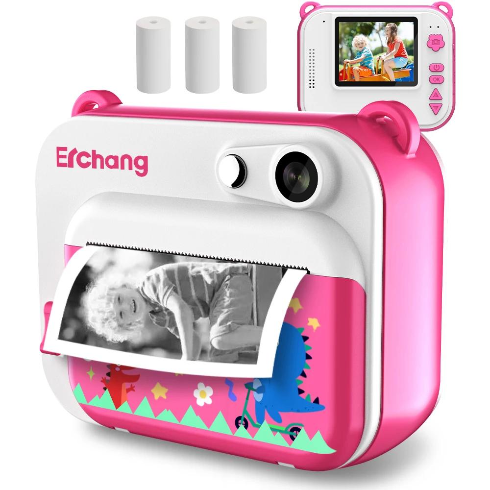 Câmera fotográfica instantânea com impressora térmica para crianças, câmera fotográfica digital, vídeo 1080p, presente de aniversário das crianças, DIY - Image 1