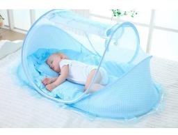 Berço Tenda Cercadinho Mosquiteiro de Poliéster Bebê Neném 108X60Cm Portátil Proteção de Mosquitos Pernilongos Insetos Dengue - Image 4