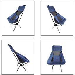 Cadeira Dobrável Portátil Para Camping Pano Oxford Com Saco Para Armazenamento E Acampamento Nas Cores Preto ou Azul - Image 6