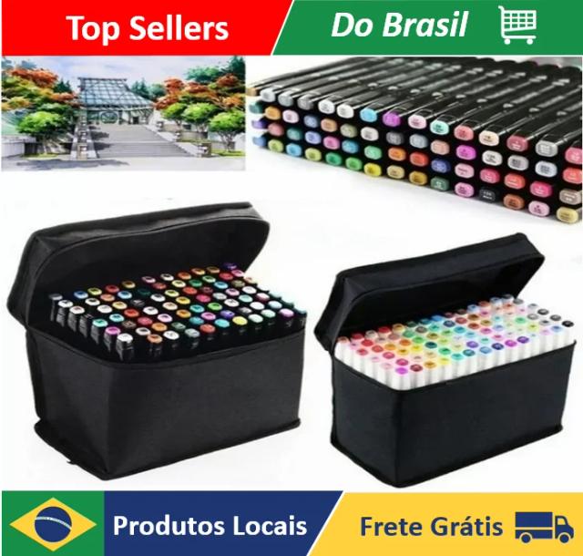 Canetas Marcadoras Duplas Oleosas em 60 Cores para Montagens Artísticas - Material Escolar da Neverdie Store
