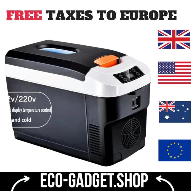 Mini Carro Refrigerador 10L com Controle de Temperatura para Veículos e Uso Doméstico, Função Frio e Quente, Display Digital e Design Compacto