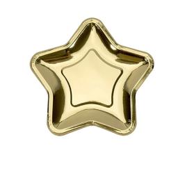 Placa descartável de papel estrela de cinco pontas, ouro e cor prata, talheres, chuveiro de bebê, aniversário, casamento, Natal Fontes do partido, 10pcs - Image 5