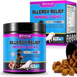 Dog Allergy Relief Mastiga Anti-Coceira Pele e Revestimento Suplemento, Ômega 3 Óleo de Peixe Comichão Tratamento, Comprimidos Comichão, Lamber Pata - Image 1