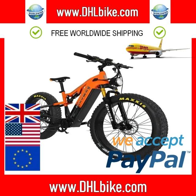Bicicleta de neve off-road elétrica de montanha, freios hidráulicos, novo modelo, motor 1500W, bateria 48V 20Ah, pneus gordos 26 ", 9-velocidade