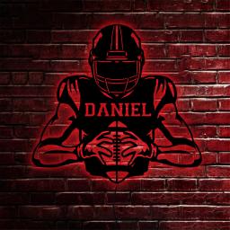 Personalizado Rugby Player Ball Helmet LED Neon Wall Lamp Nome Personalizado Número Futebol Colorido Night Light Para Decoração Do Quarto - Image 3