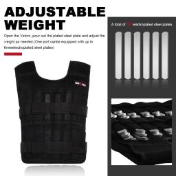 Colete masculino de treinamento com peso, colete de ginástica ajustável, equipamentos de fitness, equipamentos esportivos, 20kg - Image 3