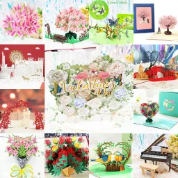 3D Pop Up Love Card para esposa e namorada, Obrigado Cartões, Presente para o Dia dos Namorados, Aniversário, Casamento, Convite, Saudação - Image 3