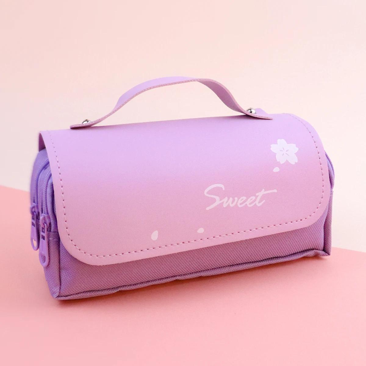 Estojo para Lápis Kawaii para Meninas, Saco De Armazenamento De Caneta de Grande Capacidade, Bolsa De Descompressão, Papelaria Criativa Coreana, Material Escolar, Bonito - Image 1