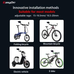 Easydo-espelho retrovisor universal para guidão de bicicleta, durável, ampla gama, ajustável, vidro hd - Image 5