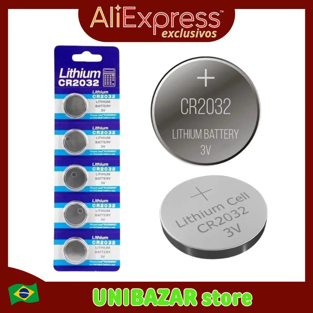 Kit 5 Baterias de Pilha Lithium Cr 2032 3v Botão Moeda Controle de TV, Brinquedos, Relógio, Celular, Eletrônicos, Bateria - Image 1