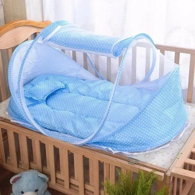 Berço Portátil Tenda Cercadinho com Mosquiteiro de Poliéster para Bebês 108x60cm - Proteção Contra Mosquitos e Pernilongos