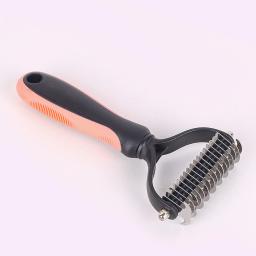 Dupla face Pet Grooming escova, derramamento e dematting Undercoat Rake pente para cães e gatos, 1PC - Image 3