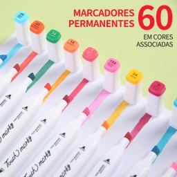 24/36/48/60/80 Cores Caneta Marcadora De Cabeça Dupla Oleosa Montagem Artística Para Estudantes Material Escolar Papelaria - Image 3