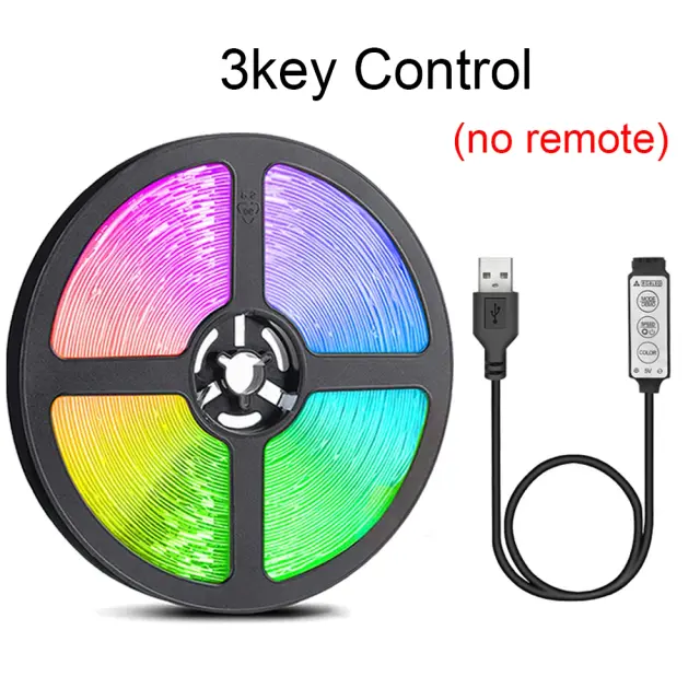 Fita LED RGB 5050 com Sincronização Musical e Controle Bluetooth para Decoração de Festas e Luz de Fundo para TV