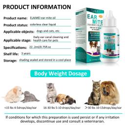 Tratamento com Aloe para Ácaros de Orelha em Animais de Estimação Remédio Mata Carrapatos Alivia Coceira Acalma as Orelhas com Aloe Pacote com 2 Garrafas para Cães e Gatos - Image 3