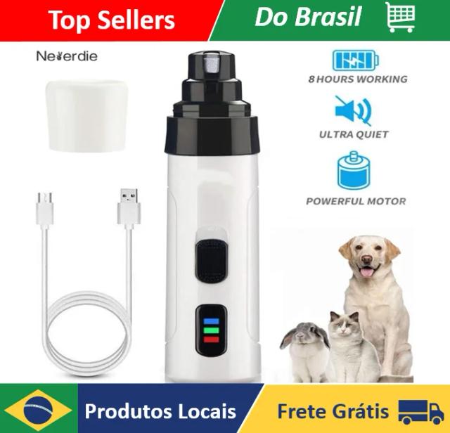 Aparador Elétrico USB para Unhas de Cães e Gatos - Cuidados Práticos para seu Pet