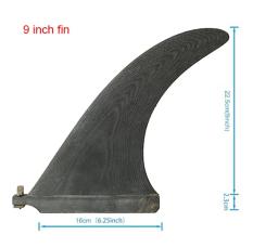 Barbatanas de prancha longa de surf de 9/10 polegadas, fibra de vidro, cor preta, barbatanas de prancha de surf, barbatanas únicas - Image 4
