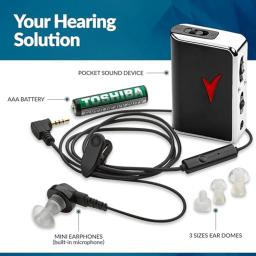 Aparelhos auditivos de bolso - Dispositivos intensificadores de fala e amplificadores de áudio pessoais com ganho de som de 50 dB e faixas de até 100 pés - Image 4
