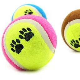 Conjunto com 3 bolinhas de brincar cães e gatos Brinquedos interativos divertidos para pet Bolinha de tenis colorida - Image 6