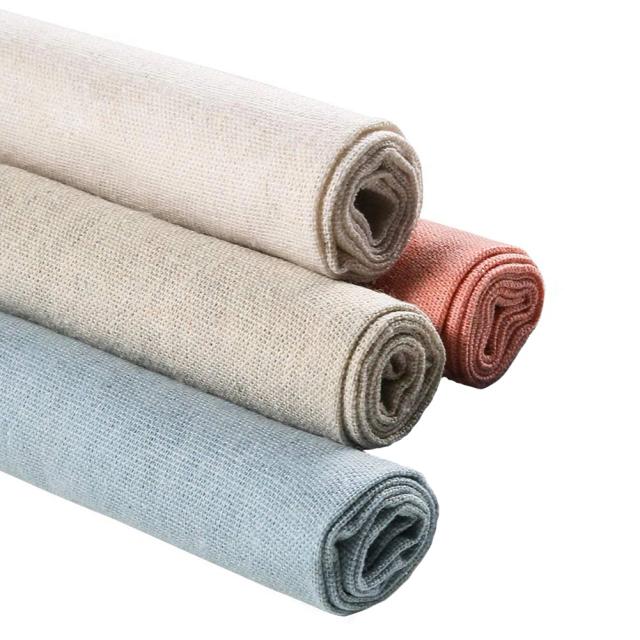 Tecido Bordado Colorido Aida em Linho Natural para Ponto Cruz, Conjunto com 4 Peças em 4 Cores para Vestuário