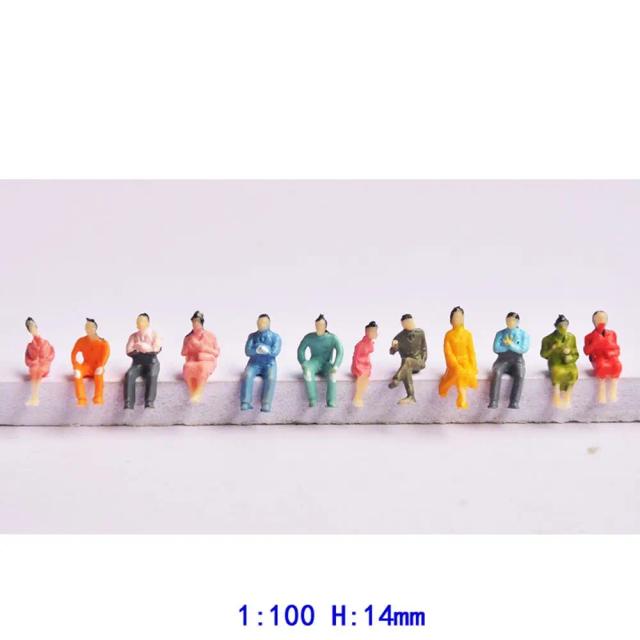 Pack de 100 Figuras de Pessoas em Escala 1:100 e 1:150 para Cenários de Trem e Construção