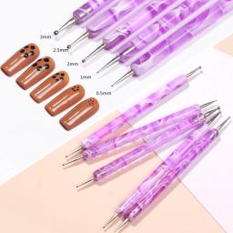 Cnhids arte acrílica ferramentas de pontilhamento de cristal profissional conjunto de pincéis de unhas diy padrão de unhas falsas linha pintura caneta escultura escovas - Image 5
