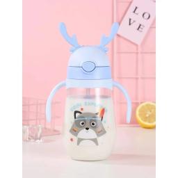 Garrafa Squeeze Infantil Kids 500ML Alce com Chifres Alça Crianças Multicolorido Ideal para Qualquer Lugar Kids Animado Desenho - Image 4